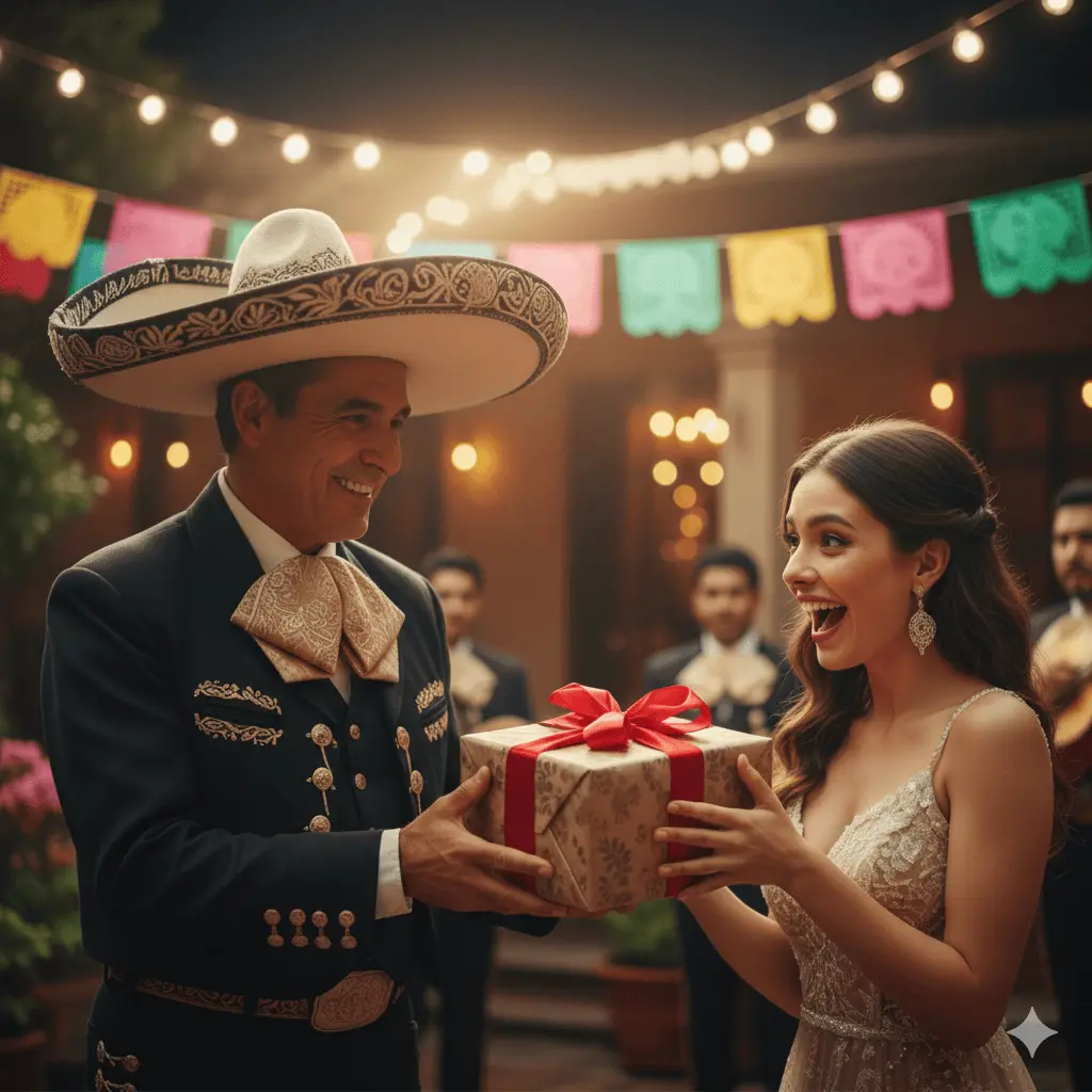 Serenata con obsequio sorpresa.